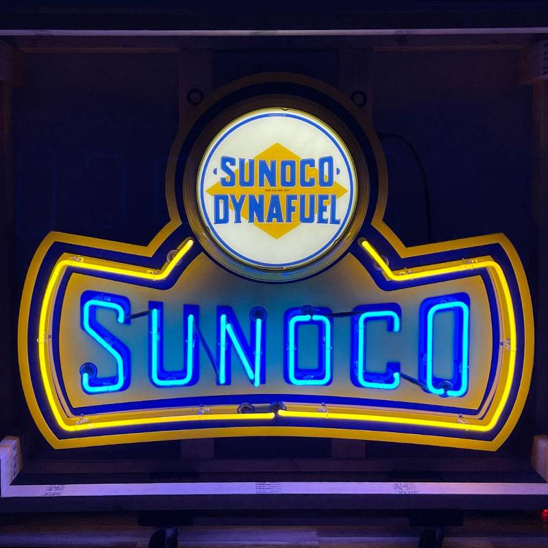 Neon road sunoco dynafuel sign