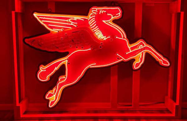 Neon road flying pegasus neon sign