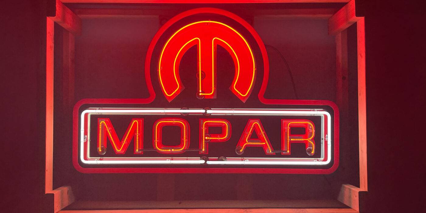 Neon road red Mopar sign