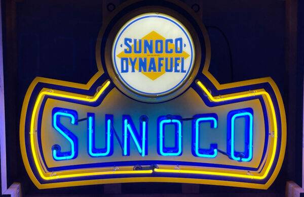 Neon road sunoco canopy sign