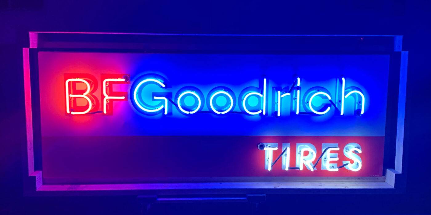 Neon road BF Goodrich tires sign