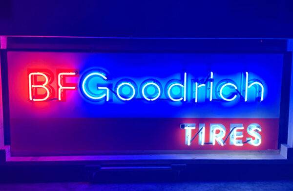 Neon road BF Goodrich tires sign