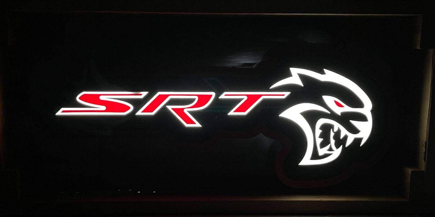 Neon road SRT hellcat sign